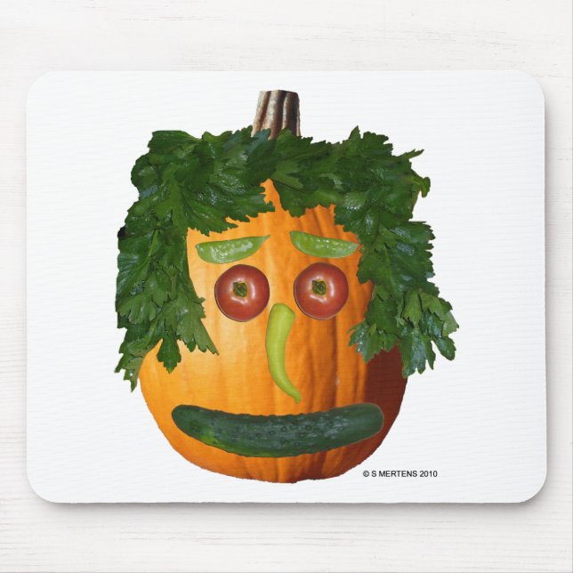 Uncut Pumpkin Face Mouse Pad (Front)