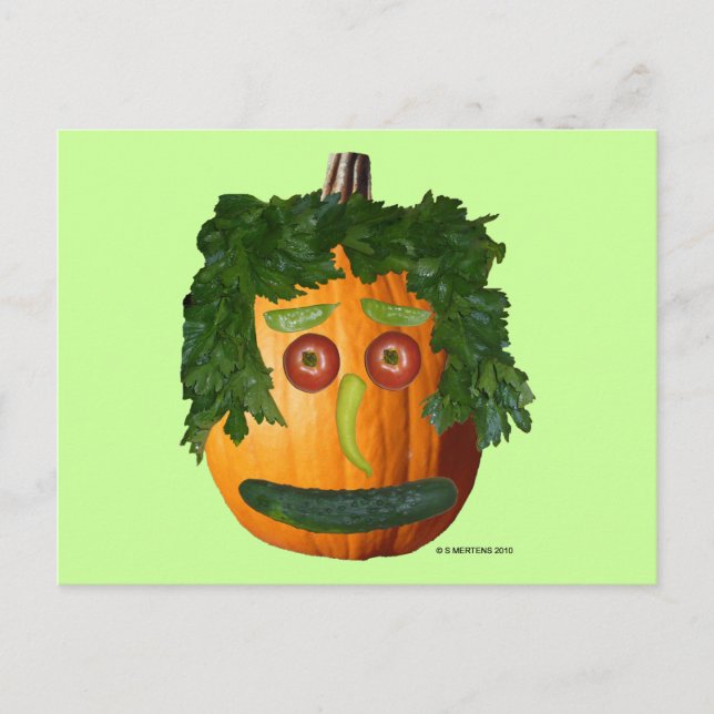 Uncut Pumpkin Face Postcard (Front)