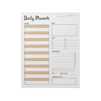 Undated Daily Planner (Beige) 8.5 x 11" Notepad