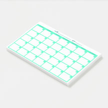 Undated Sticky Note Calendar - Mint