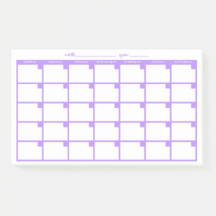 Undated Sticky Note Calendar - Purple