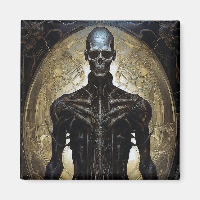 Undead Cyborg Sci-Fi Horror Art Magnet (Front)