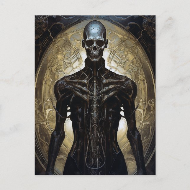 Undead Cyborg Sci-Fi Horror Art Postcard (Front)