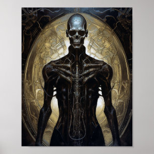 Undead Cyborg Sci-Fi Horror Art Poster