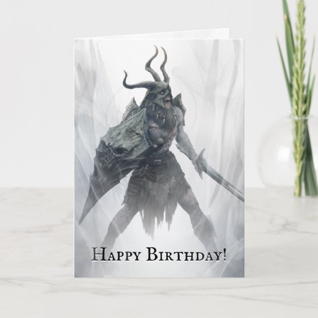 Undead Draugr Warrior Birthday Card (Front)