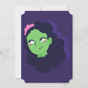 undead halloween zombie woman monster bride invitation