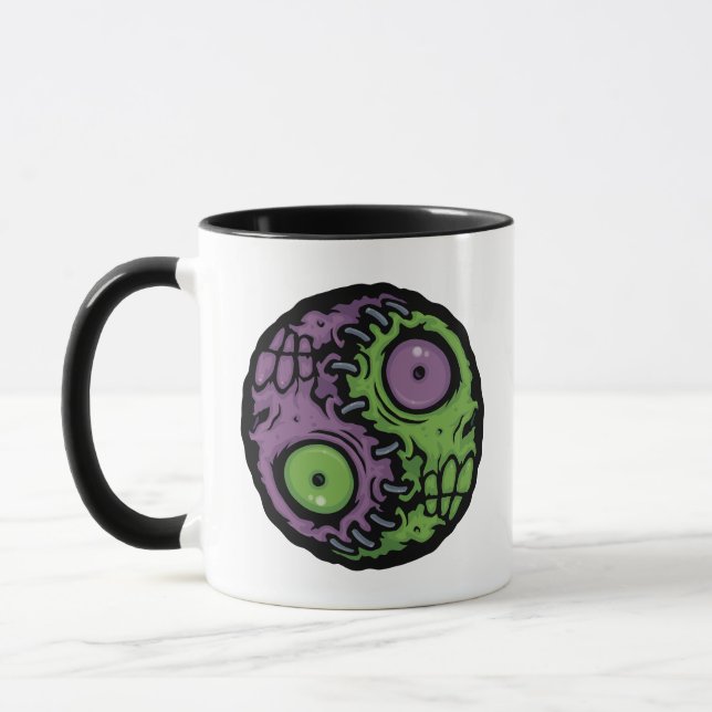 Undead Harmony: Zombie Yin Yang Symbol Mug (Left)