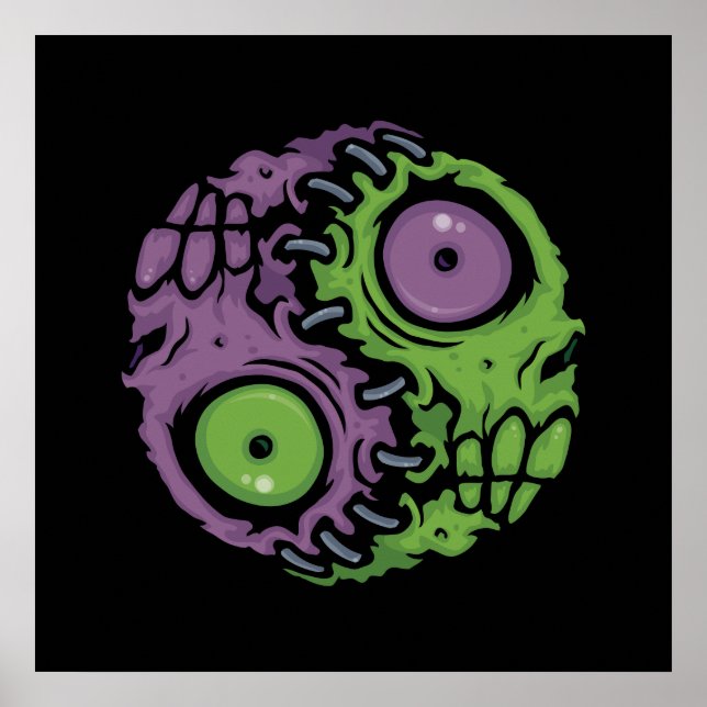 Undead Harmony: Zombie Yin Yang Symbol Poster (Front)
