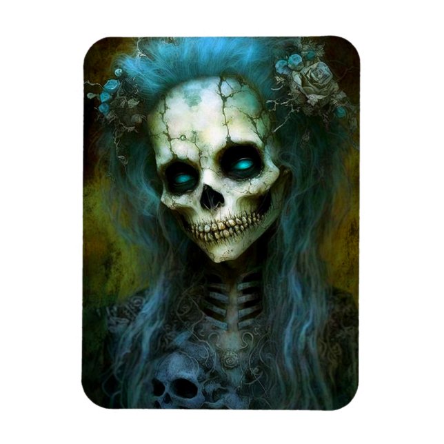 Undead Woman Skeleton Horror Magnet (Vertical)