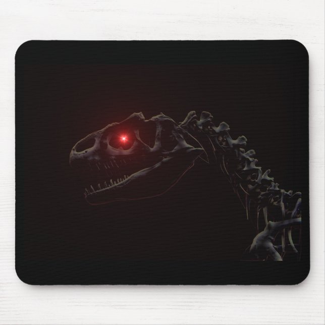 Undead Zombie Dinosaur Skeleton Mouse Pad (Front)