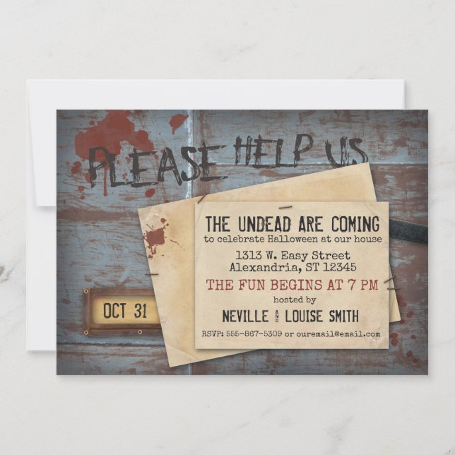 Undead Zombie Halloween | Creepy Invitation (Front)