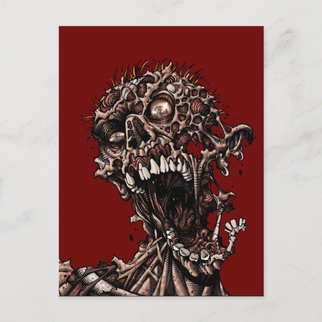 Undead Zombie's Anguished Rotten Flesh Cry Postcard (Front)