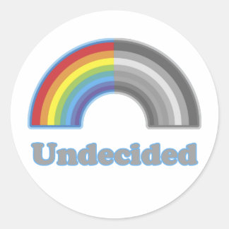 Undecided Rainbow Classic Round Sticker