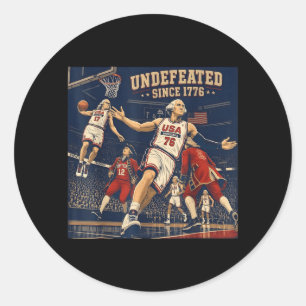 Undefeated Since 1776 Aamerica 4th Of July Classic Round Sticker