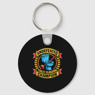 Undefeated Toilet Clogging Chamon Quirky Bathroom  Key Ring
