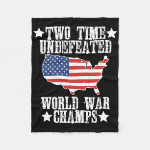 Undefeated Two 2 Time World War Champs Champions U Fleece Blanket