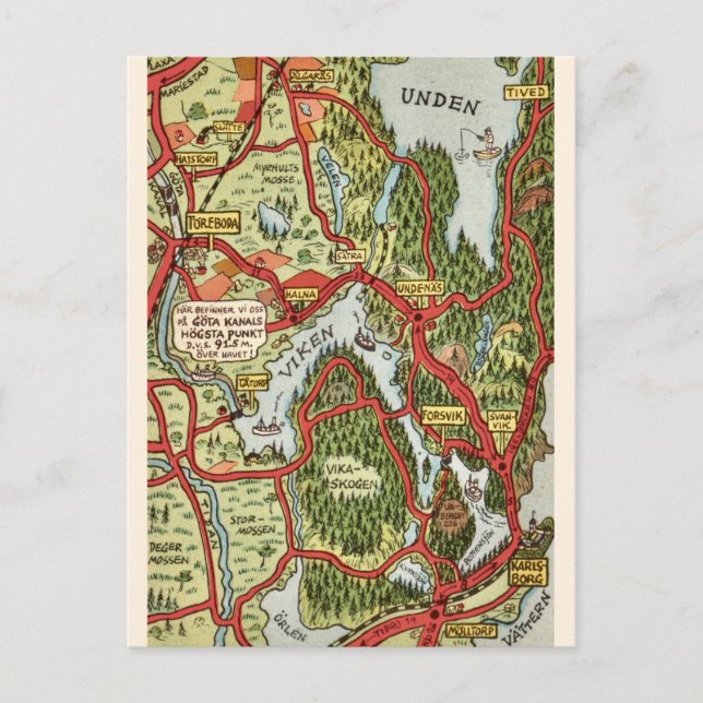 Unden Lake Sweden Postcard (Front)