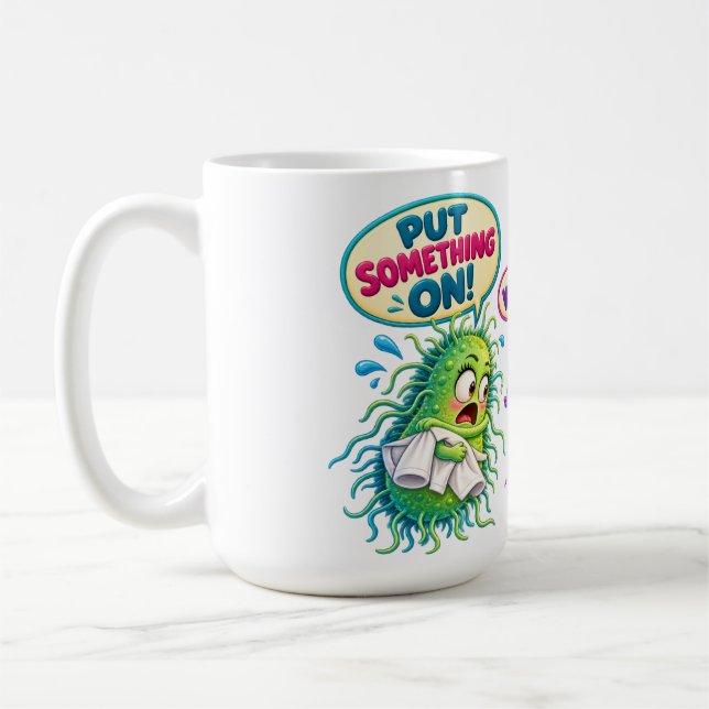 Under a Microscope – Funny Microbiology Bacteria H Coffee Mug (Left)