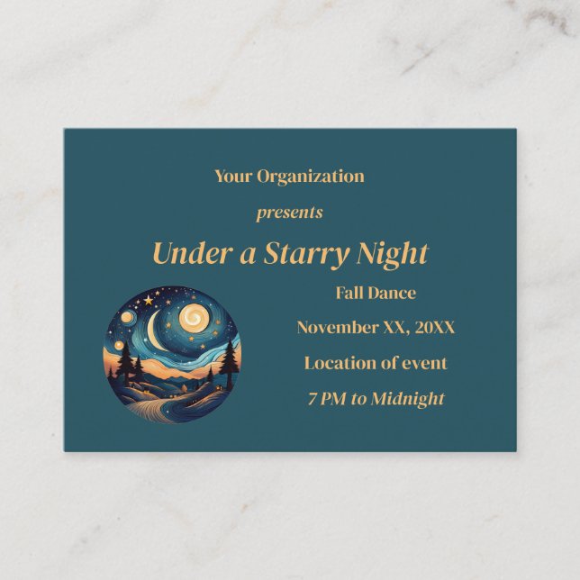 Under a Starry Night Enclosure Card (Front)