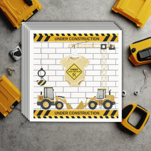 Under Construction Baby Clothes Baby Shower Napkin
