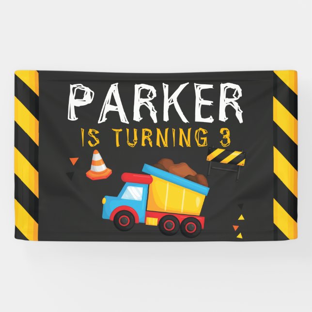 Under Construction Birthday Party Banner (Horizontal)