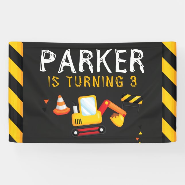 Under Construction Birthday Party Banner (Horizontal)