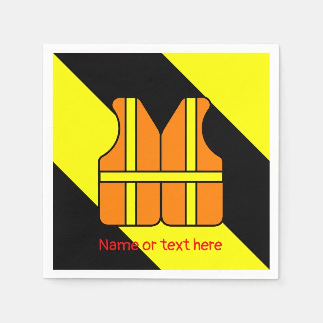 Under construction birthday party napkin (Front)