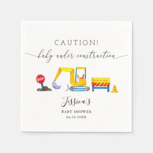 Under Construction Boy Baby Shower Napkin