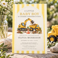 Under Construction Boy Yellow Baby Shower