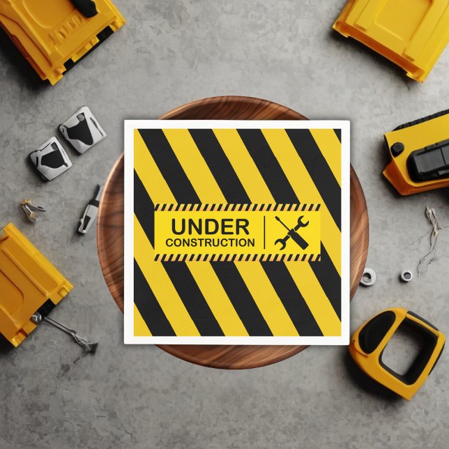 Under Construction Bulldozer Baby Shower Napkin (Creator Uploaded)