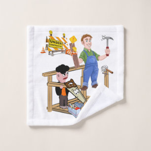 Under Construction Carpenter  Bathroom Towel Sets