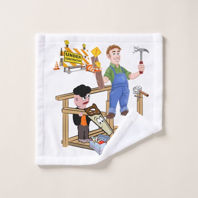 Under Construction Carpenter  Bathroom Towel Sets (Wash Cloth)