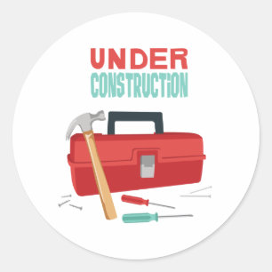 Under Construction Classic Round Sticker
