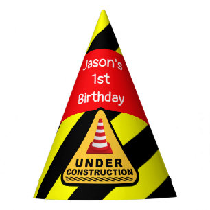 Under construction Concrete mixer Birthday party Party Hat