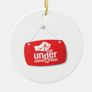 Under Construction Fist Pound Sign Ceramic Tree Decoration