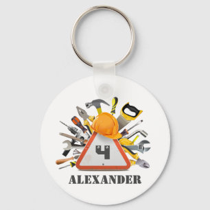 Under Construction Handyman Tools and Gadgets Key Ring