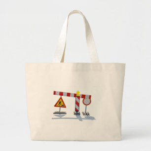 under construction large tote bag