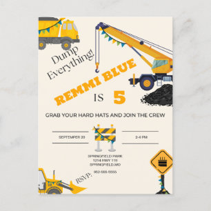 Under Construction! One sided Birthday Postcard