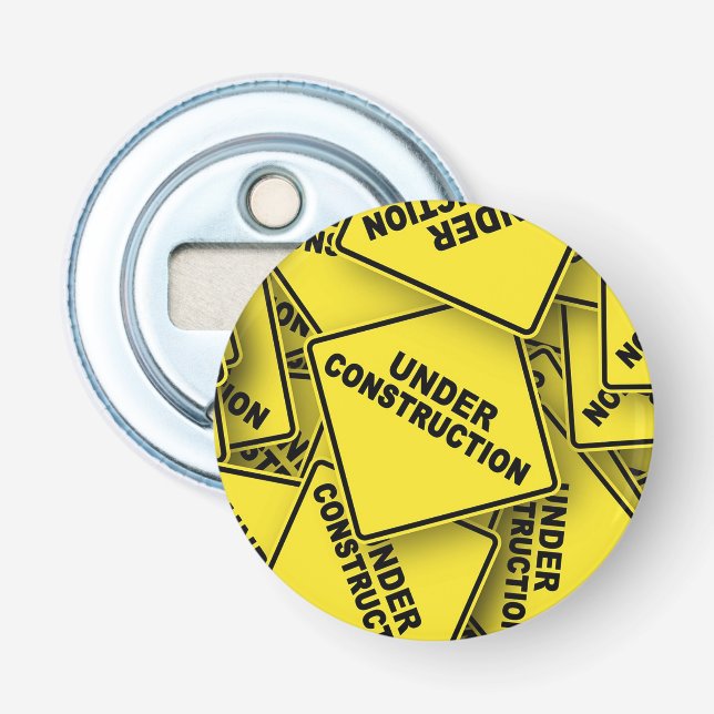 Under Construction Signs Bottle Opener (Front)