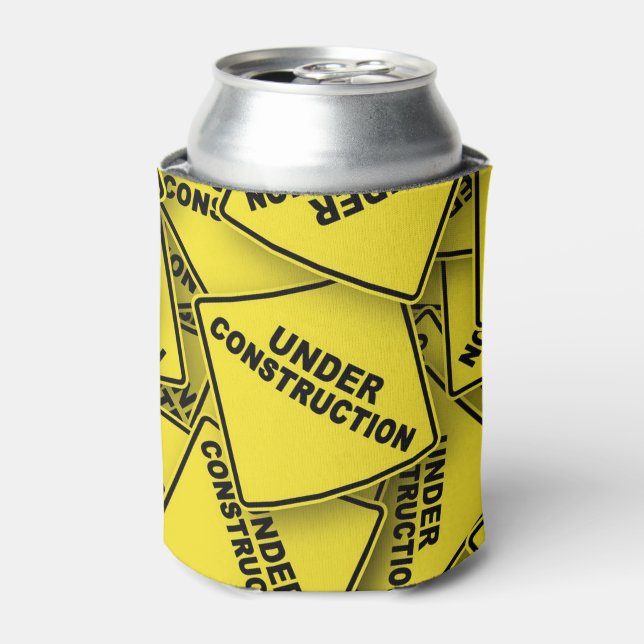 Under Construction Signs Can Cooler (Can Front)