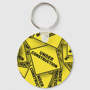 Under Construction Signs Key Ring