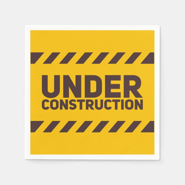 Under Construction Street Sign Graphic Napkin (Front)