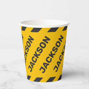 Under Construction Street Sign Graphic Paper Cups