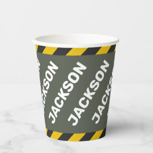 Under Construction Street Sign Graphic Paper Cups