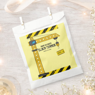 Under Construction Tower Cranes Baby Shower Favour Bag