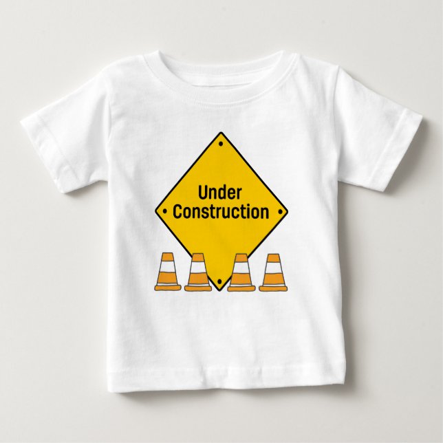 Under Construction with Cones Baby T-Shirt (Front)