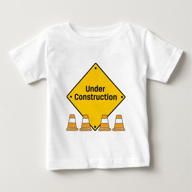 Under Construction with Cones Baby T-Shirt (Front)