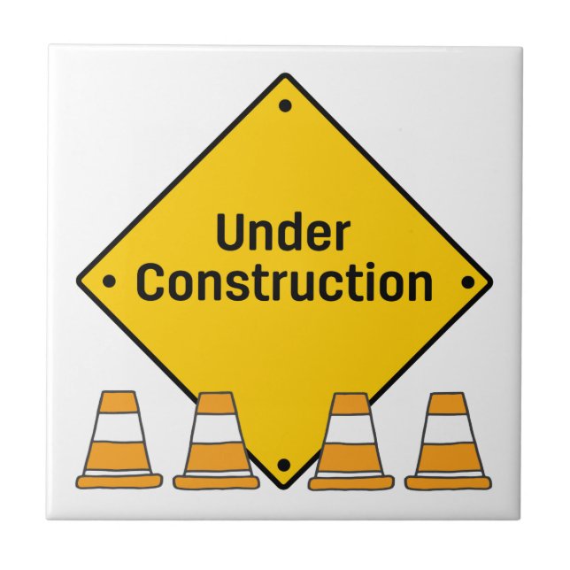 Under Construction with Cones Tile (Front)