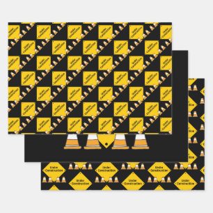 Under Construction with Cones Wrapping Paper Sheet