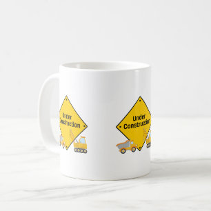 Under Construction with Trucks Coffee Mug